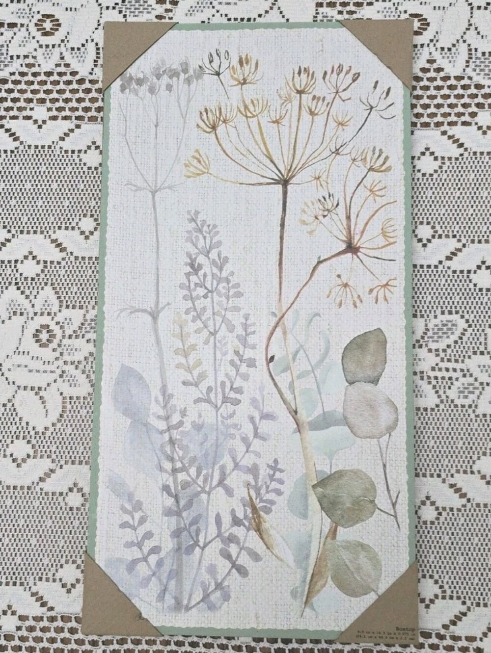 Floral Wall Art Cottagecore Botanical Print Sign Pastel Neutral Decor 9.5 x 18.5
